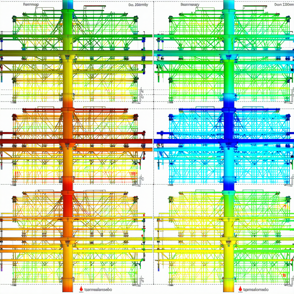 The Image Is A 3d Model Of A Building, Likely A Skyscraper, With A Variety Of Colors And Shapes