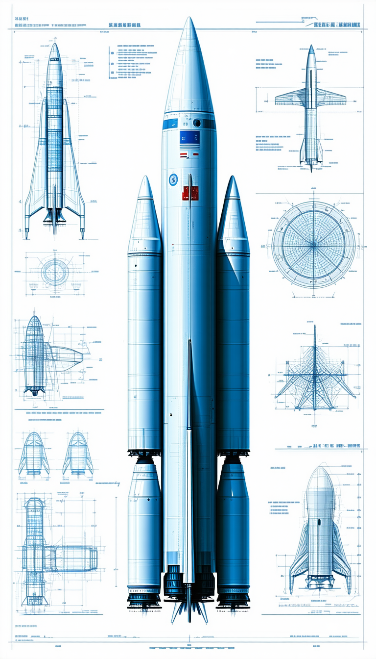 A Blue And White Drawing Of A Space Shuttle Is Displayed On A Page