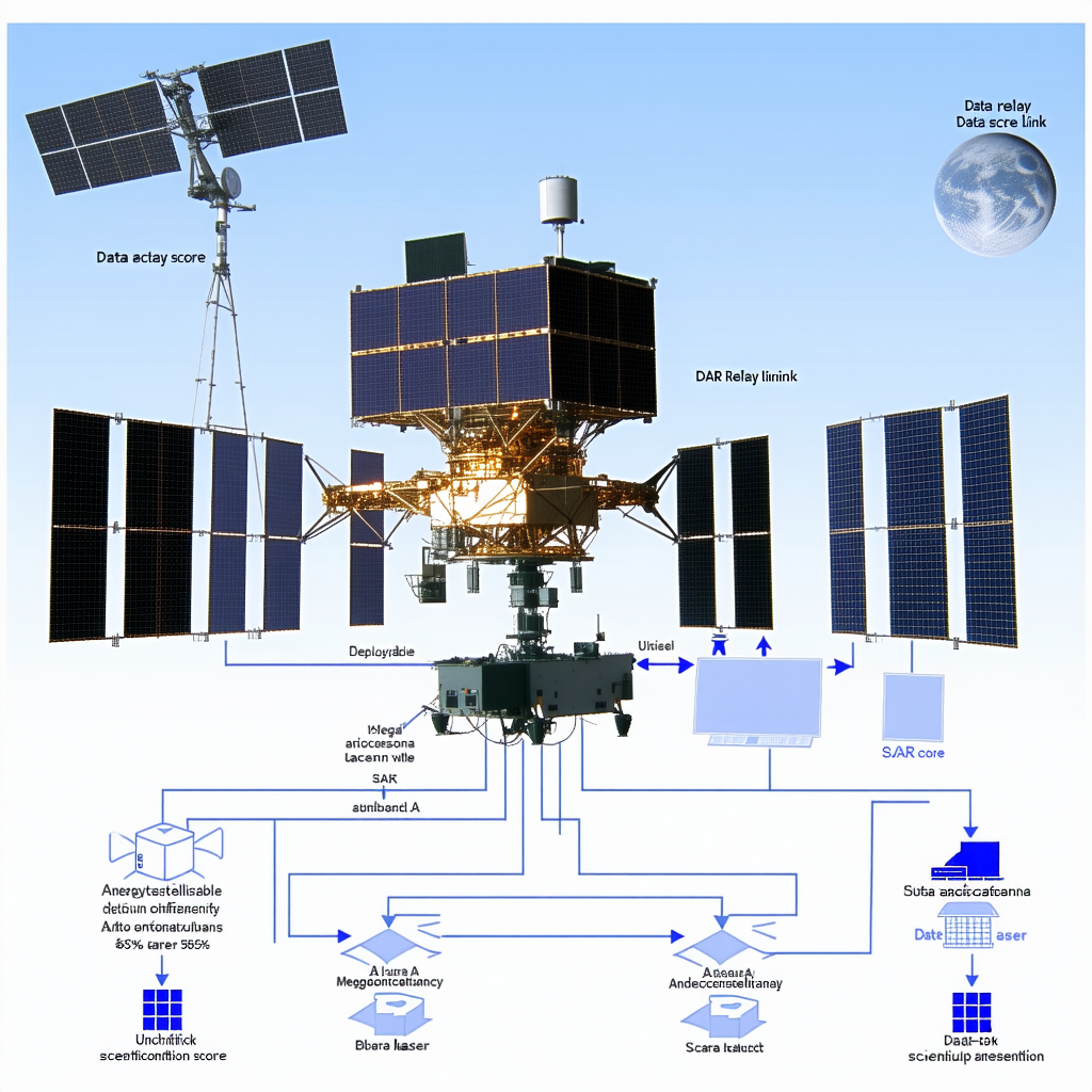 The Image Is A Diagram Of A Spacecraft, Showing Its Various Components And Their Connections