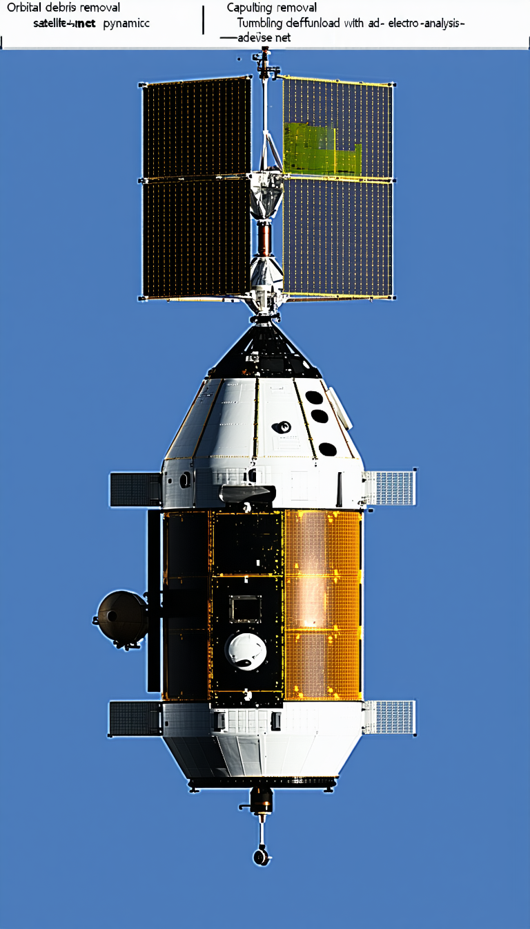 A Space Shuttle Is Shown In A Blue Sky, With A Large Satellite Dish On The Side
