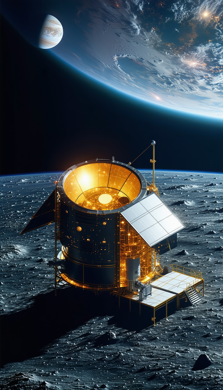 A Space Station With A Large Dome-shaped Structure On Top Of It