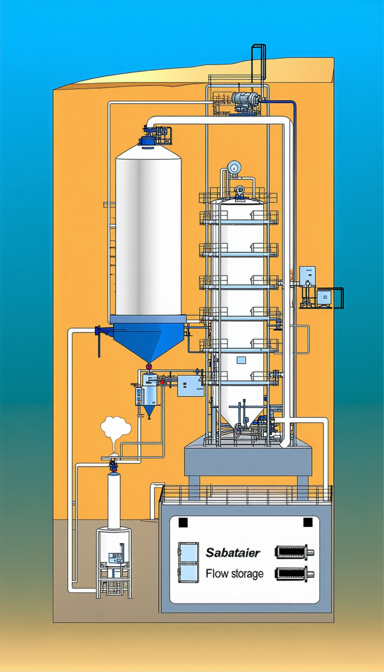 The Image Is A Colorful Drawing Of A Factory With A Large White Tower