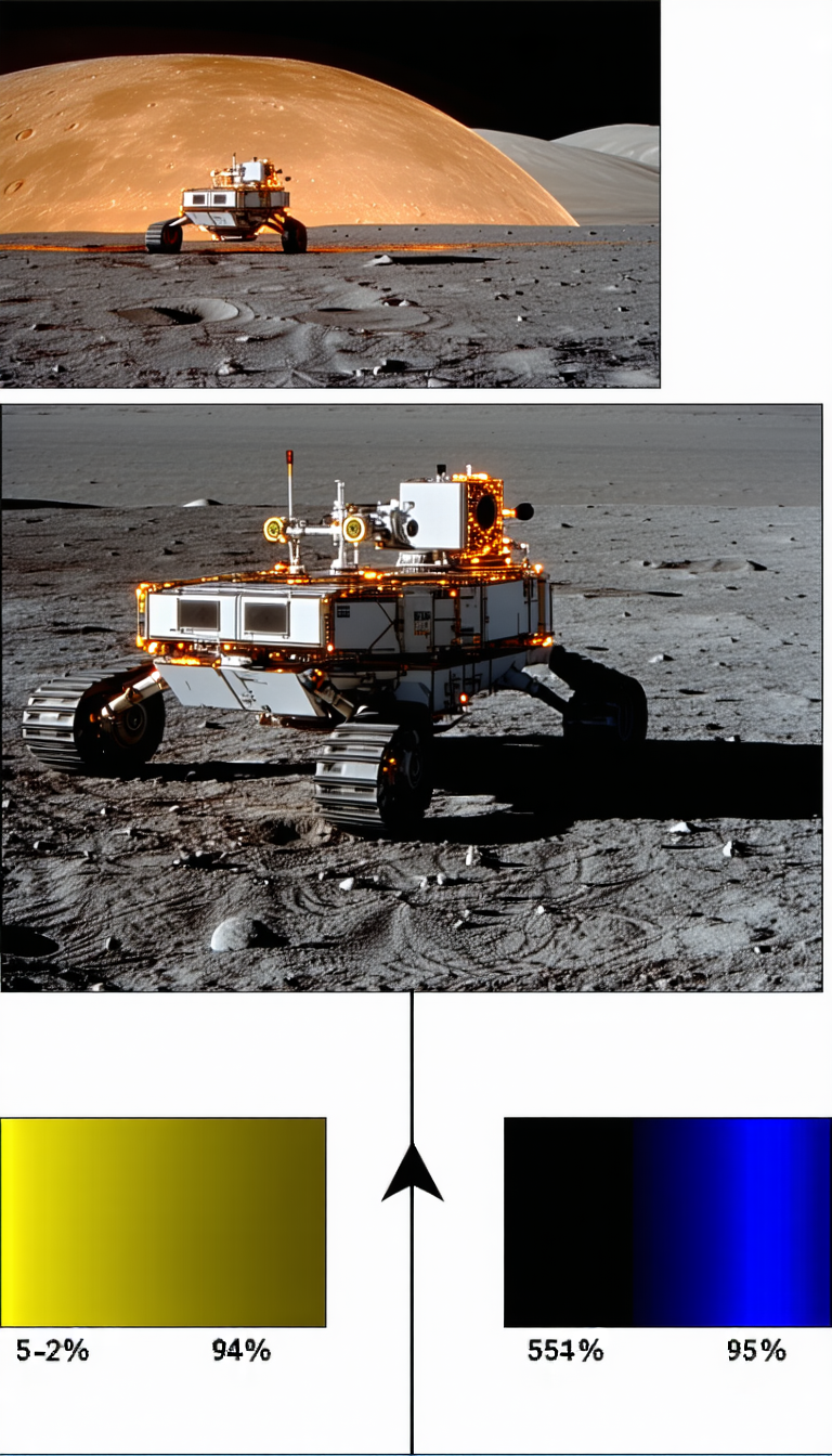A White Robotic Vehicle, Possibly A Rover, Driving Across A Rocky Terrain