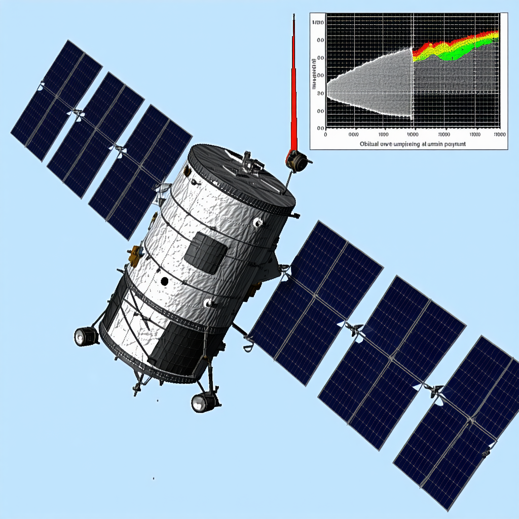 A Spacecraft Is Shown In A Blue Sky With A Solar Panel On The Side