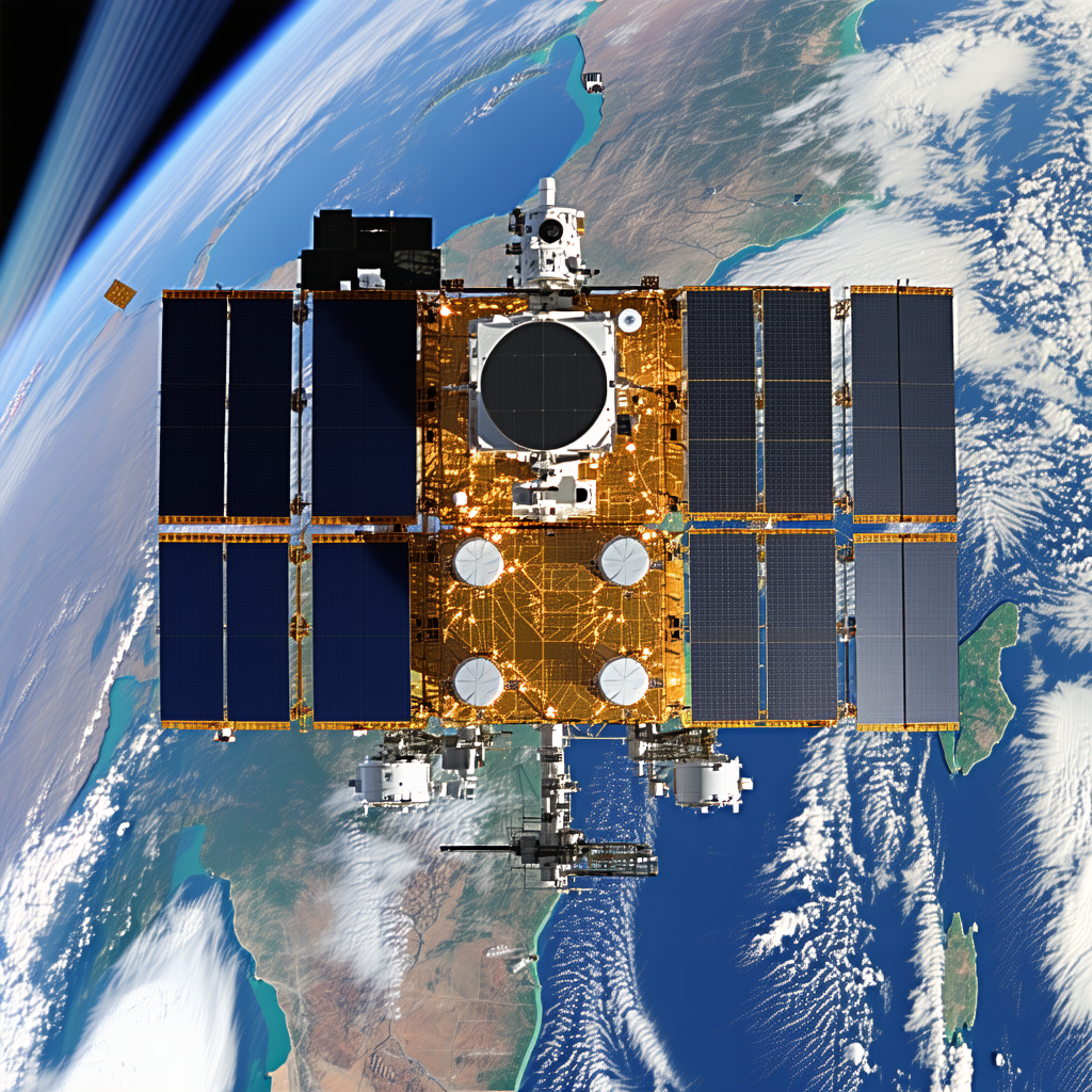 A Spacecraft, Possibly A Satellite, Flying High Above The Earth
