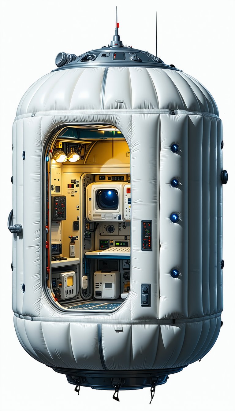 A White Inflatable Space Station Is Shown In The Image