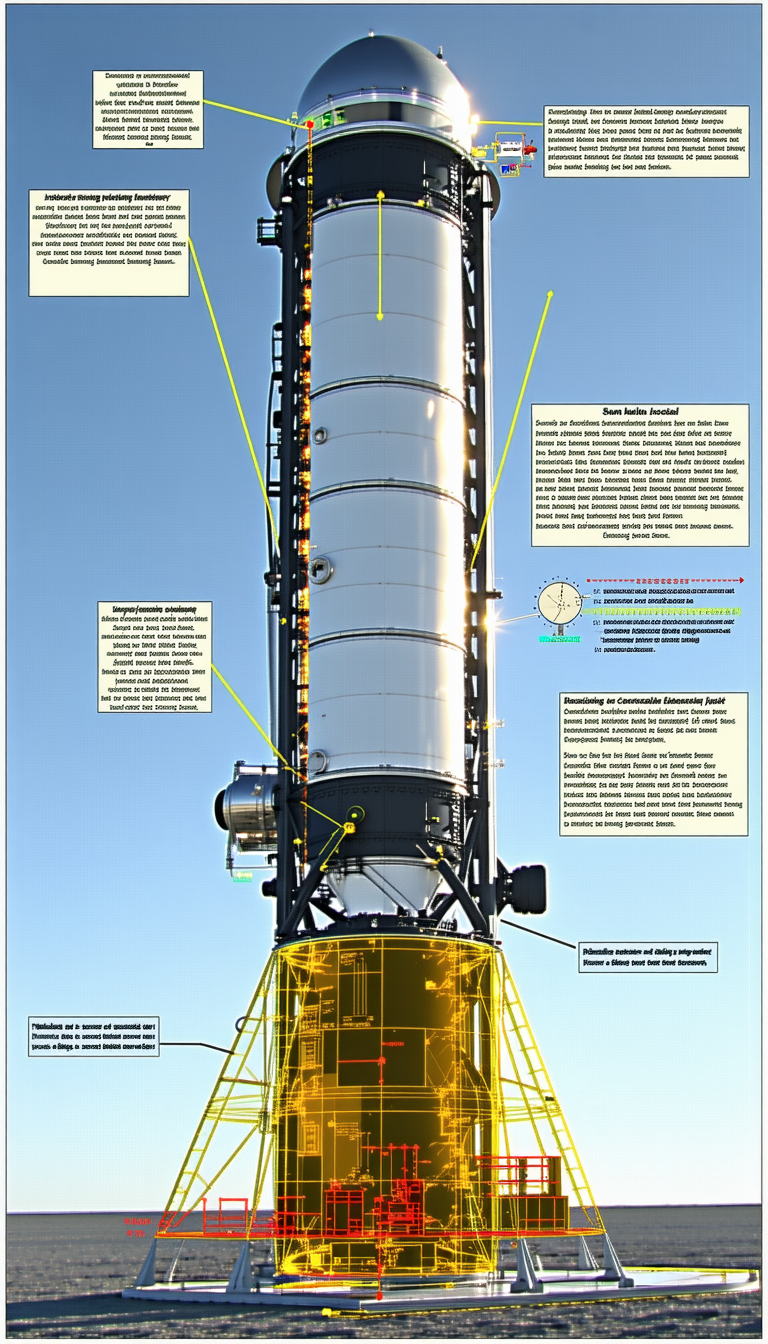 The Image Is A Diagram Of A Large White Structure, Possibly A Space Shuttle Or A Rocket