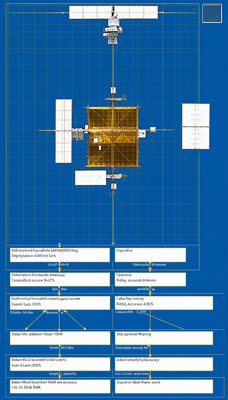 The Image Is A Blueprint Of A Space Station, Showing The Layout And Components Of The Station