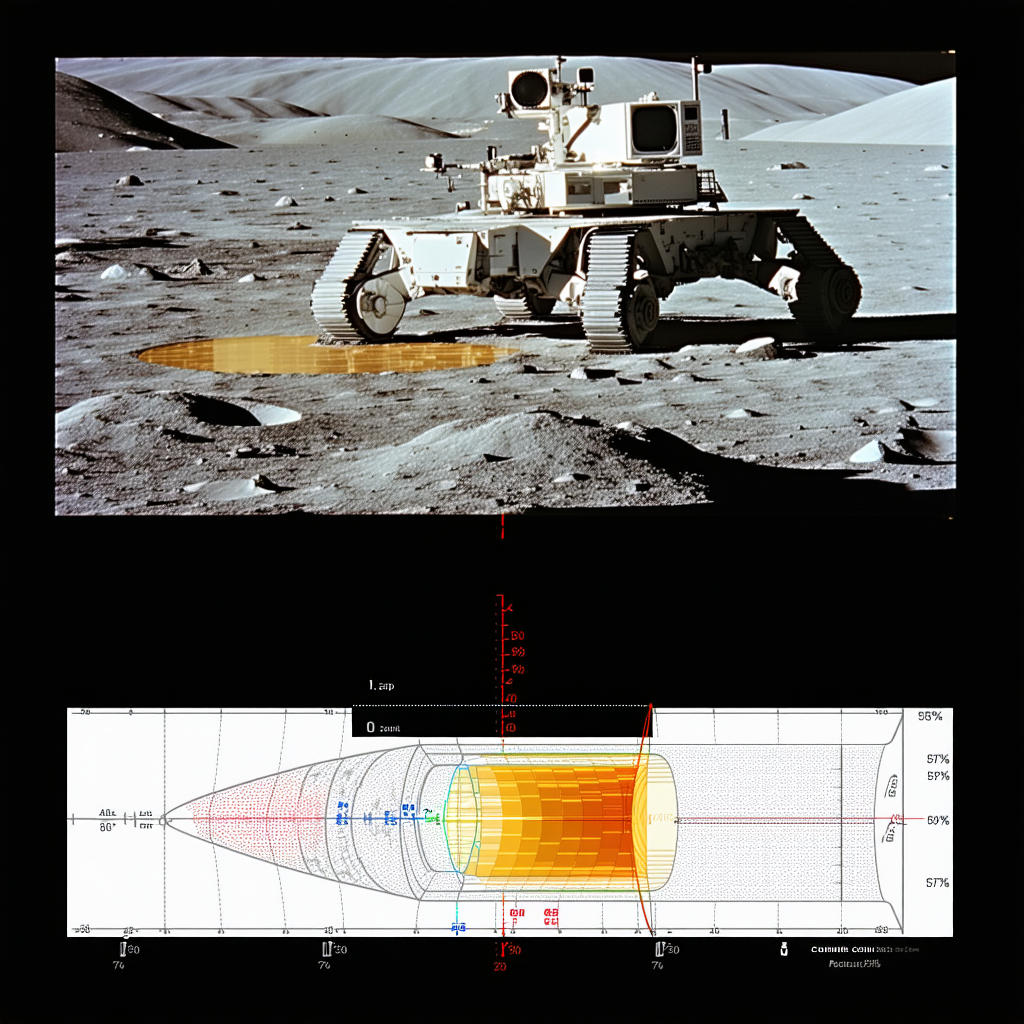 A Large Rocket On A Rocky Surface, Possibly A Moon Or A Planet