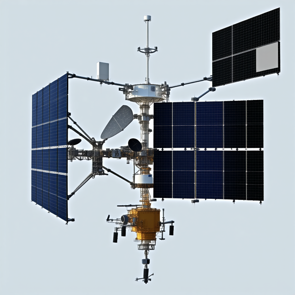 A Large Satellite Is Shown In A Close-up View