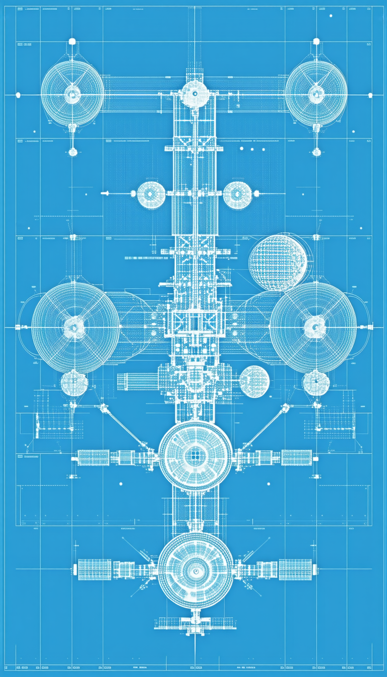 A Blueprint Of A Machine Is Displayed, Showing The Intricate Details Of The Device