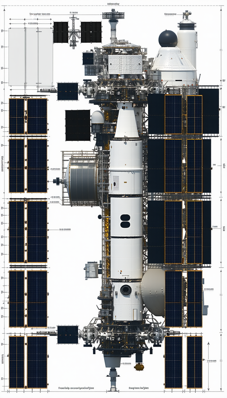 The Image Is A White Drawing Of A Space Shuttle, Which Is A Large, White, And Round Spacecraft