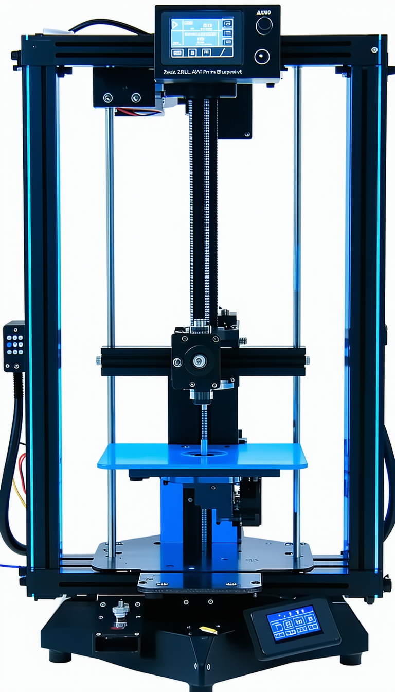 A Blue And Black 3d Printer Is Sitting On A Table