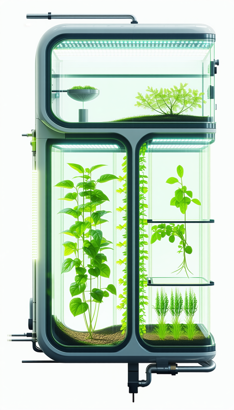 A Large, Multi-layered Greenhouse Filled With Various Plants