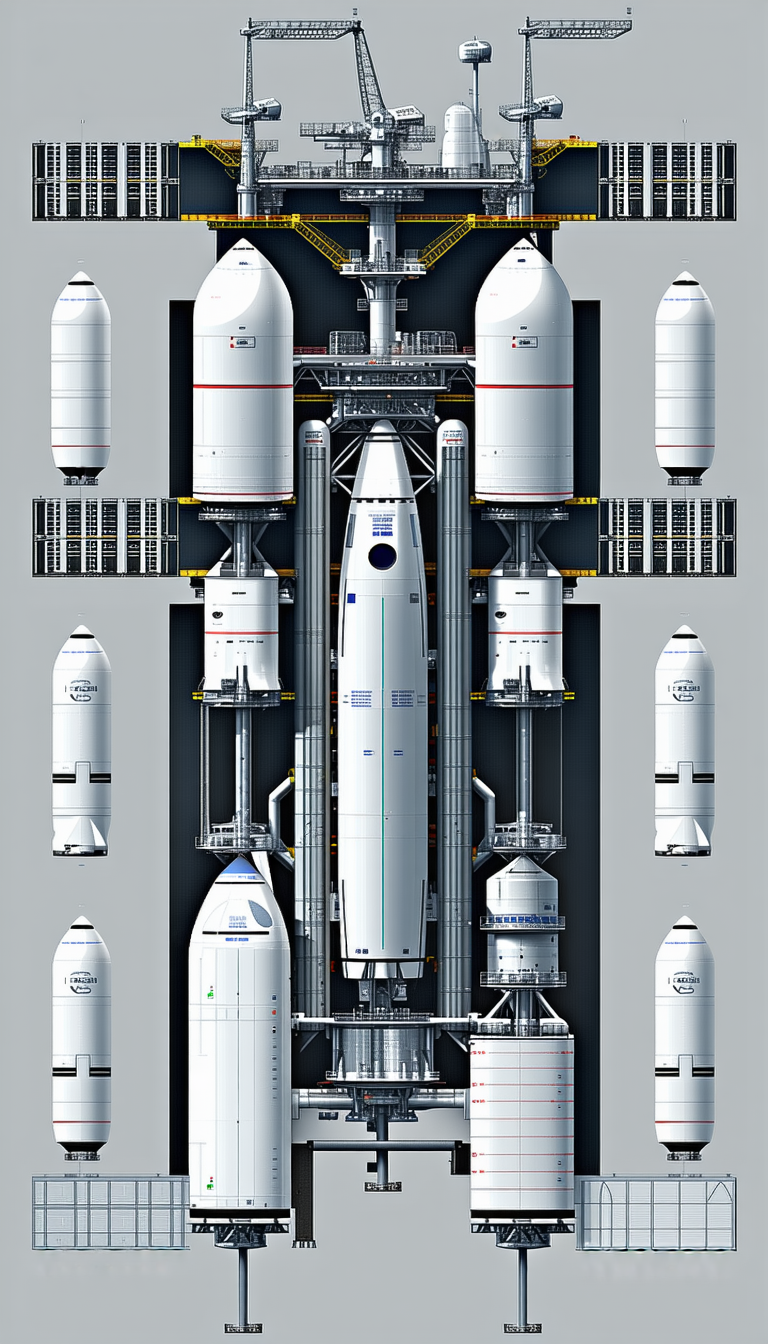 In This Image, There Is A Large White Space Shuttle That Is Being Assembled In A Factory