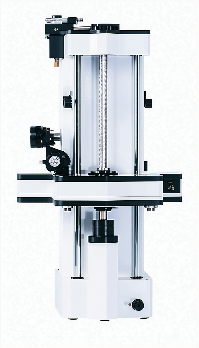 A Large, White, And Black Machine With A Black Base