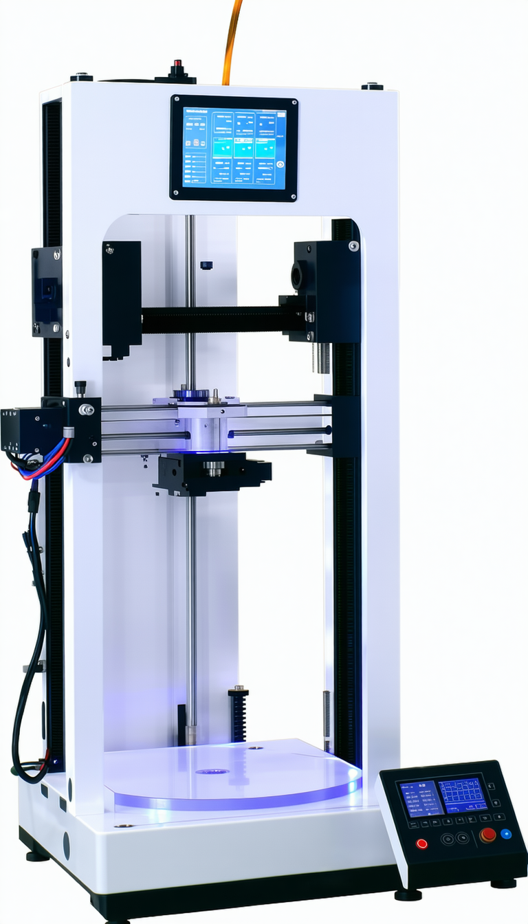 A 3d Printer Is Shown In The Image, With Its Blue And White Plastic Casing