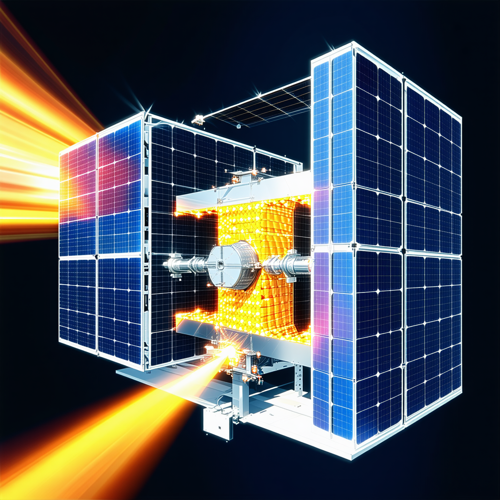 A Large, Futuristic Spacecraft With A Solar Panel On Its Side