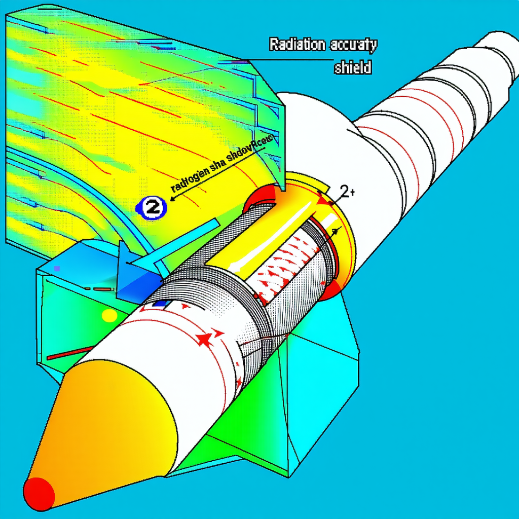 A Blue And White Diagram Shows A Shield With A Yellow Tube Inside