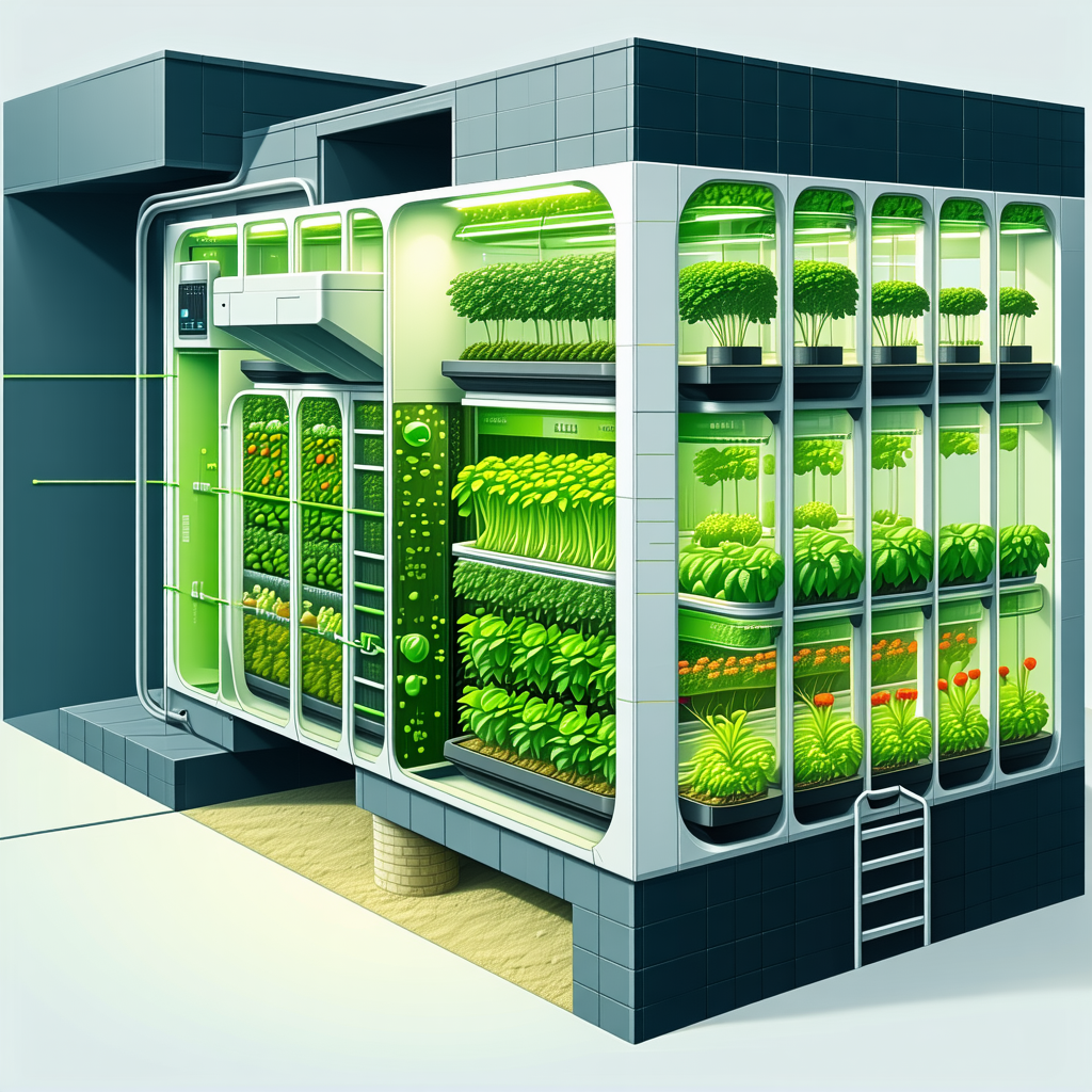 The Image Is A Computer-generated Drawing Of A Building With A Large Number Of Potted Plants