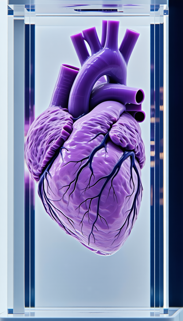 A Purple Heart With A Tube Running Through It