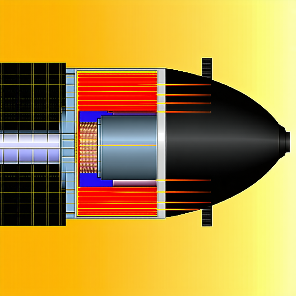 A Spacecraft Is Shown In A Close-up View, With Its Engine And Other Components Visible