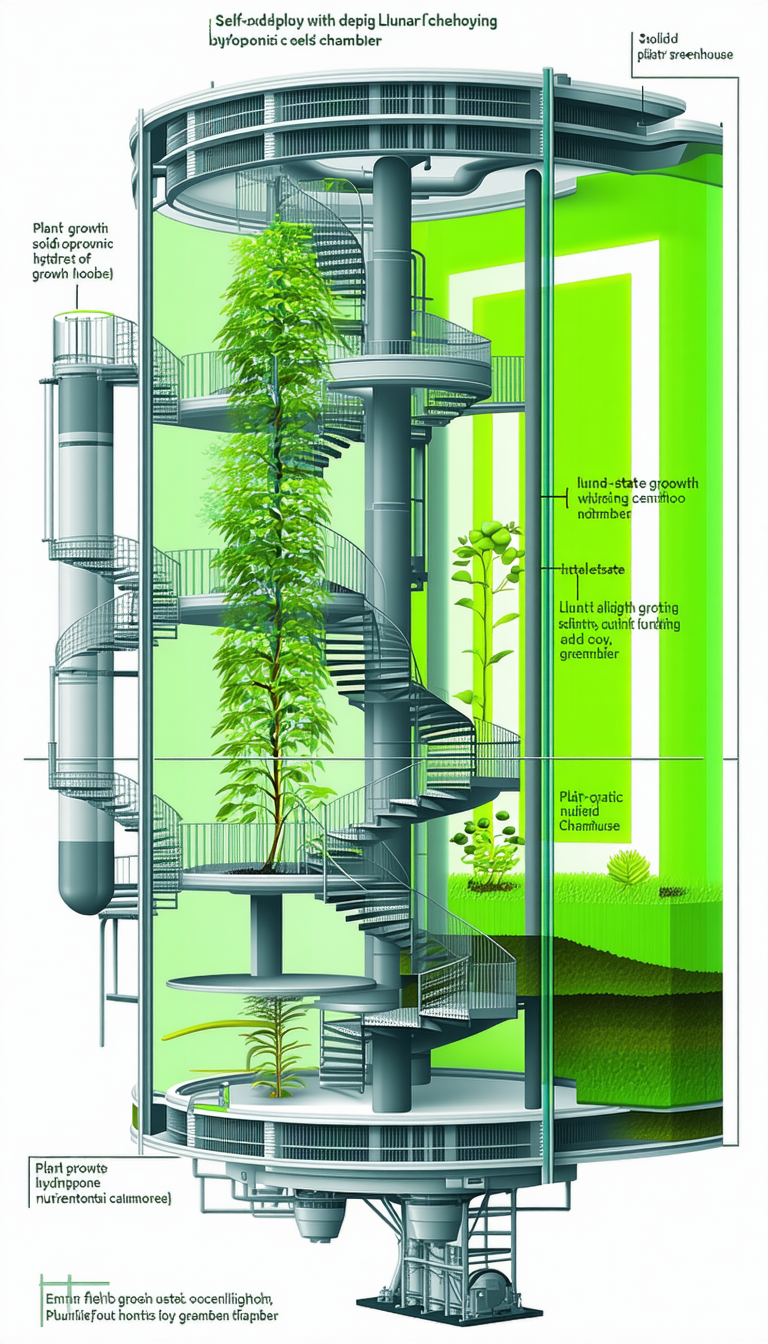 A Large Plant Is Growing In A Spiral Staircase, Surrounded By Other Plants