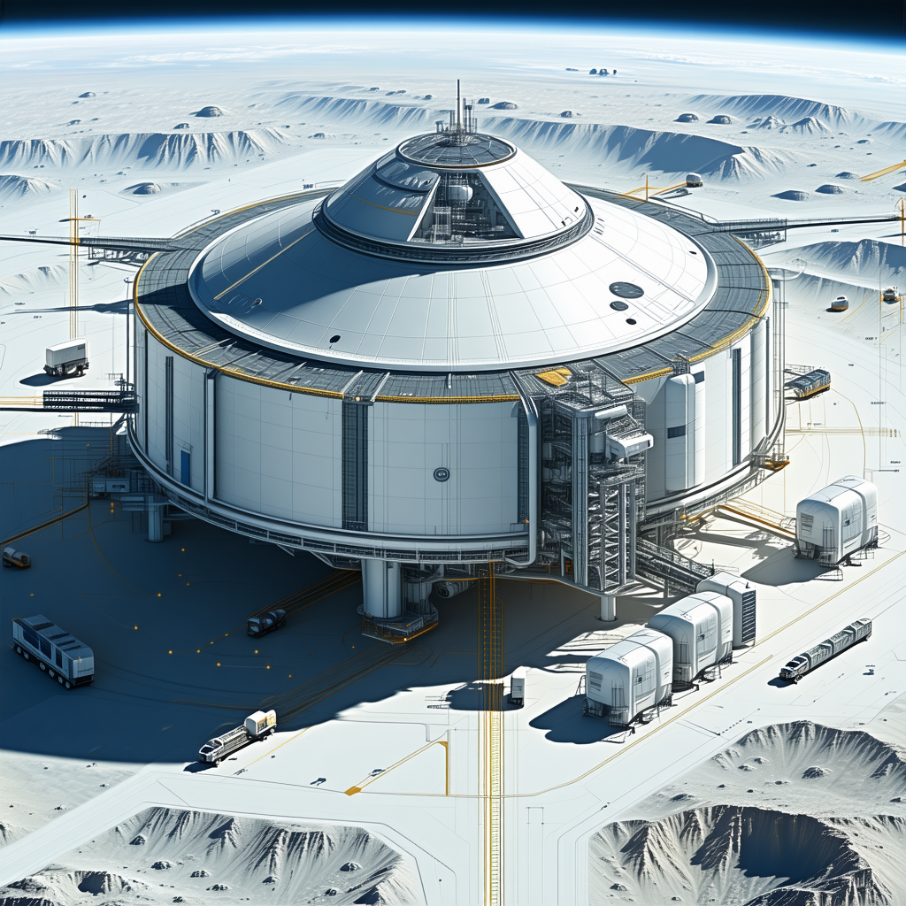 A Large White Dome Structure Is Situated On A Snowy Surface