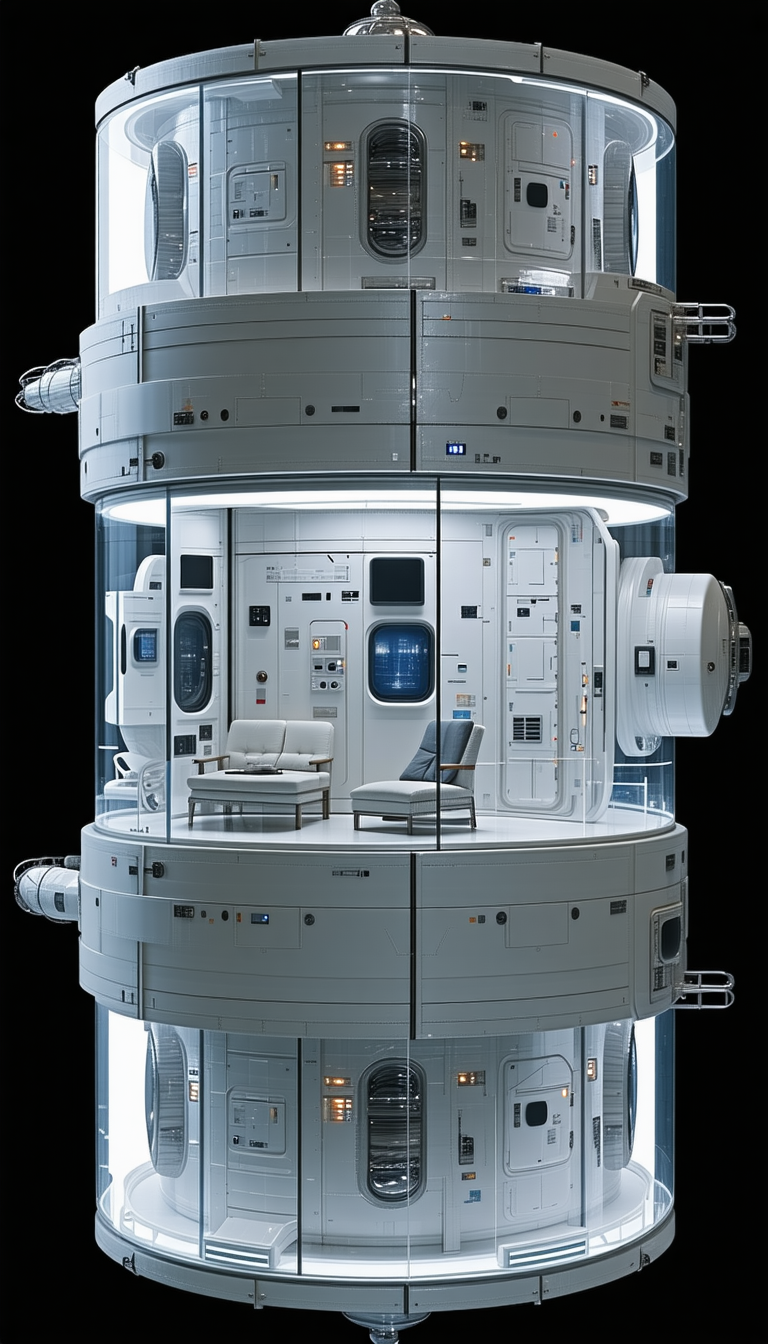 A Futuristic Space Station Is Shown In This Image