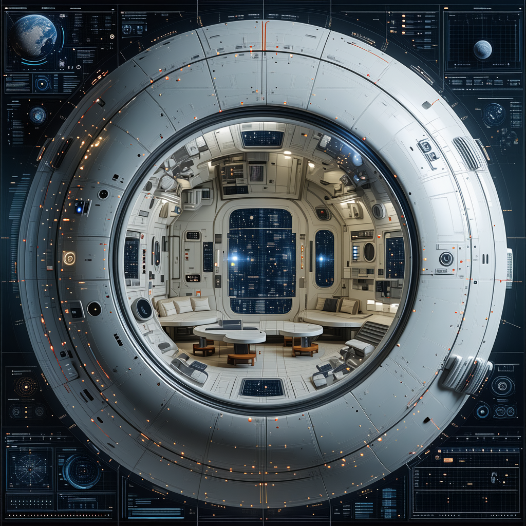 computer-generated (CGI) representation space station