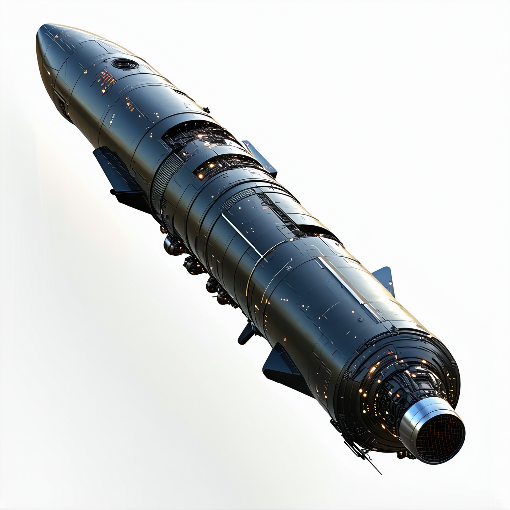 A Large, Sleek, And Shiny Missile Is Shown In A Close-up View