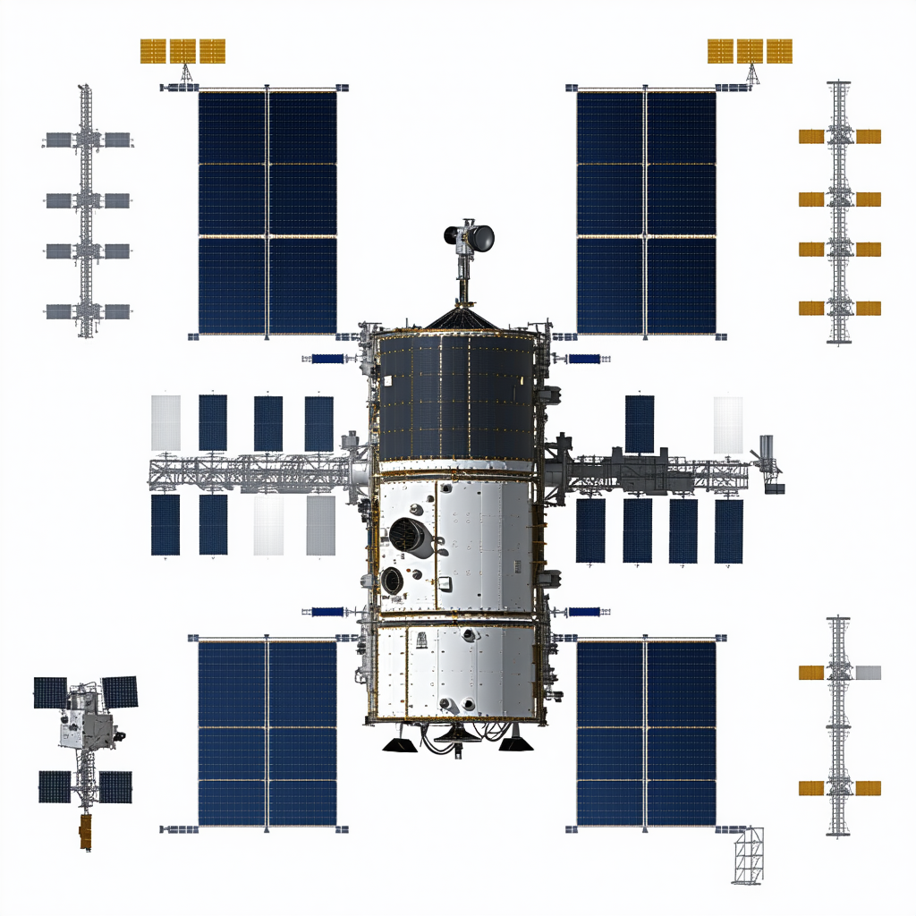 A Space Shuttle Is Shown In A White And Blue Color Scheme