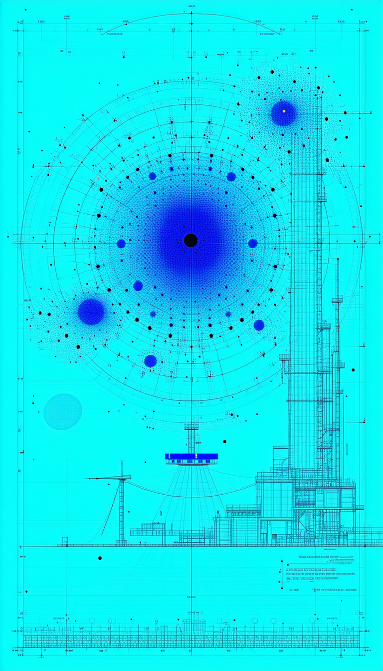 In The Image, There Is A Large Blue Circle With A Black Dot In The Center
