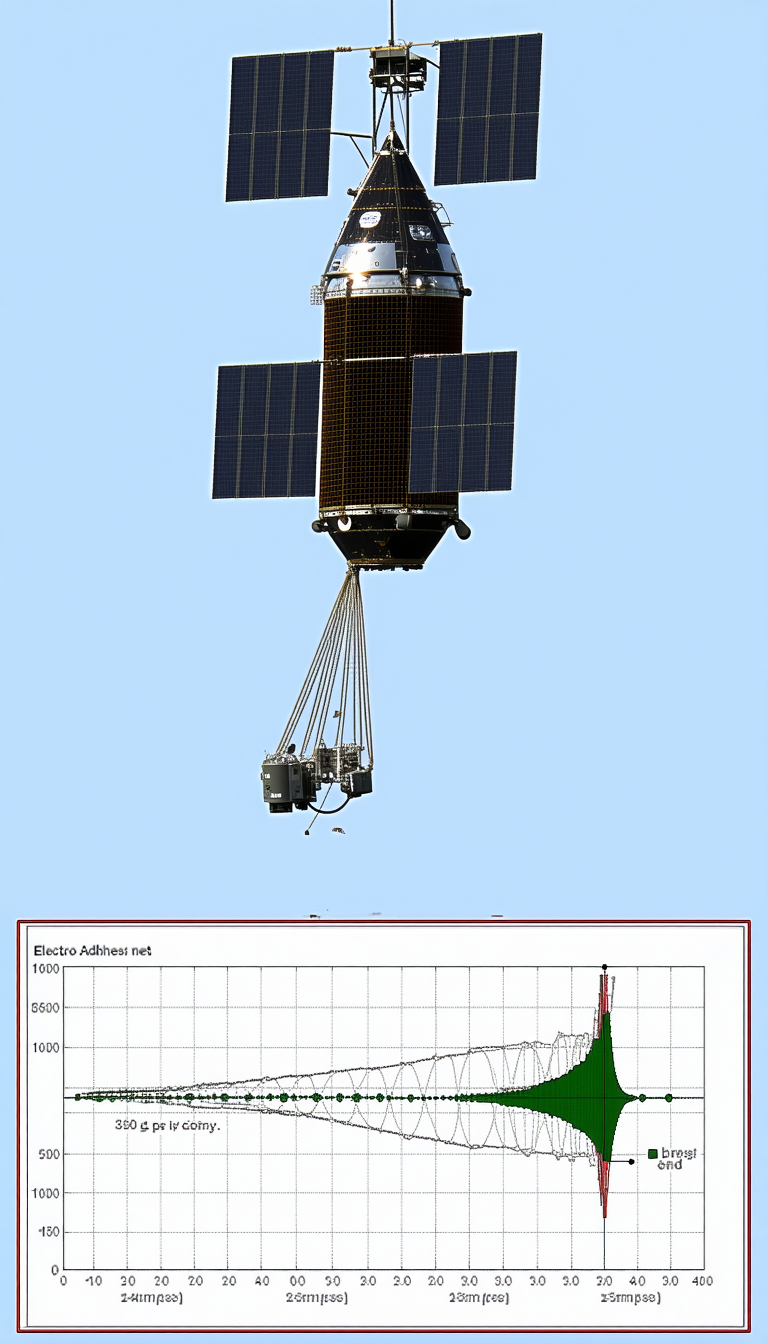 A Satellite In The Sky, Which Is Being Transported By A Crane