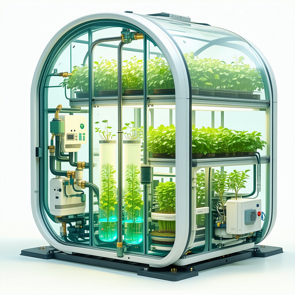 A Large, Clear Glass Box Filled With Various Plants