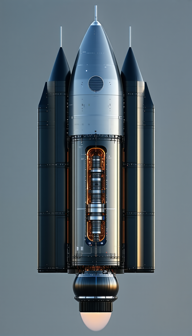 A Large Rocket Ship Is Shown In A 3d Model