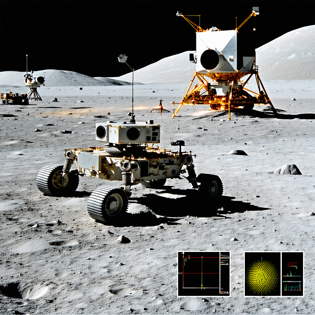 A White Robotic Vehicle On A Rocky Surface, Possibly A Moon Or A Planet