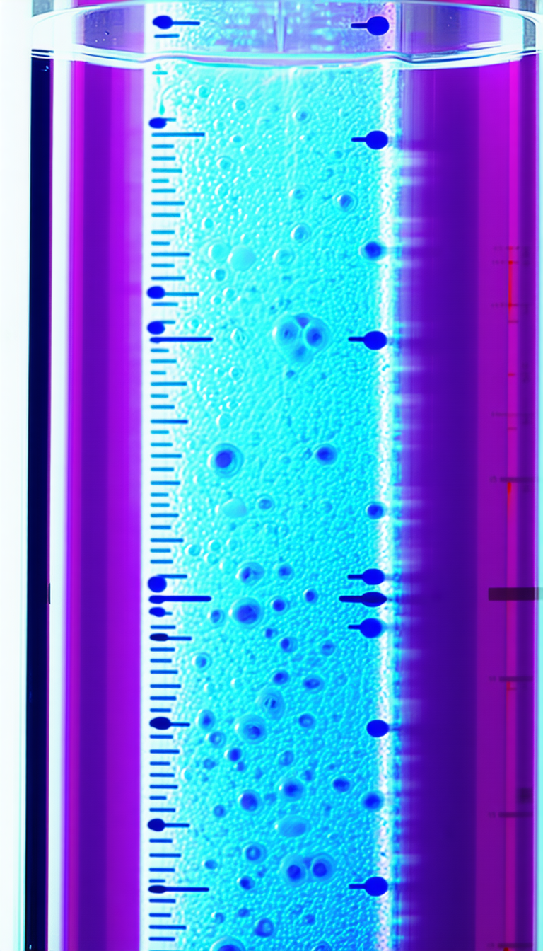 A Purple Ruler With Blue Droplets Of Water On It