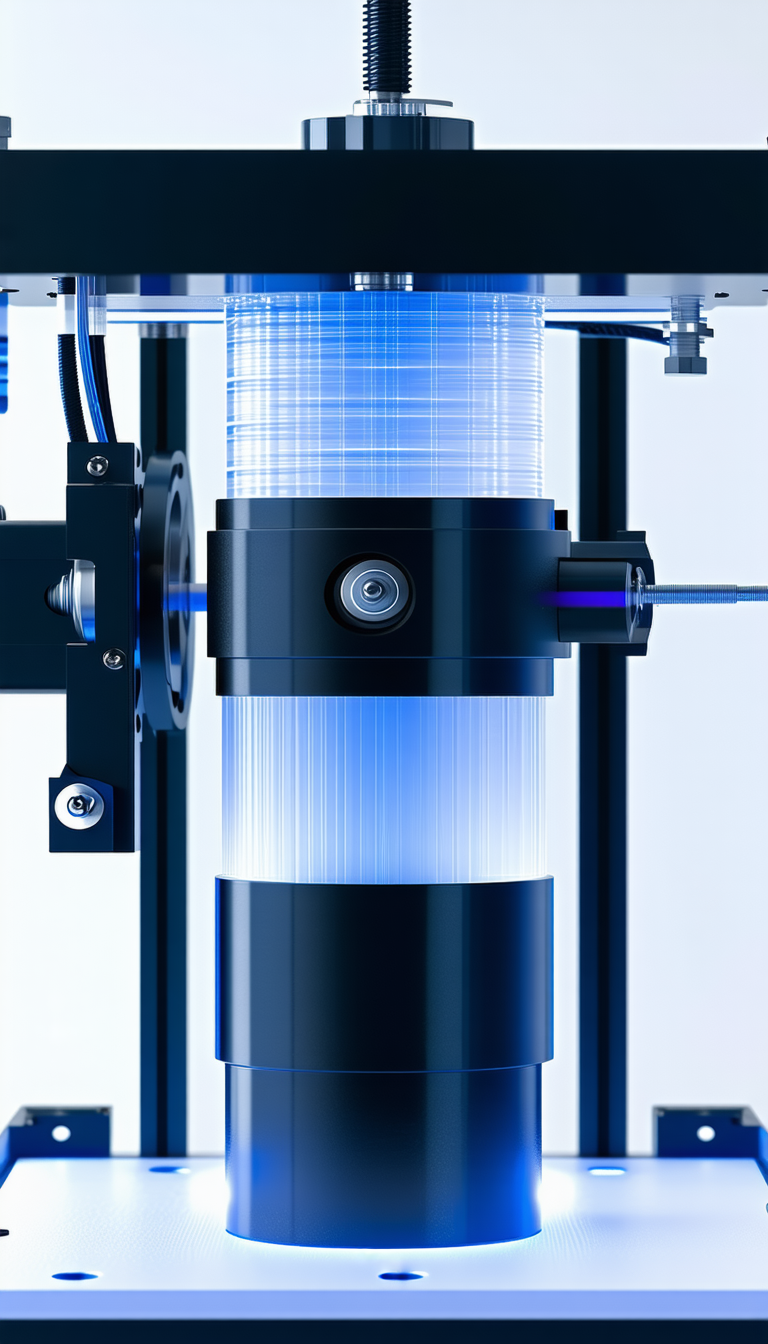 A Large Blue Cylinder Is The Main Focus Of The Image