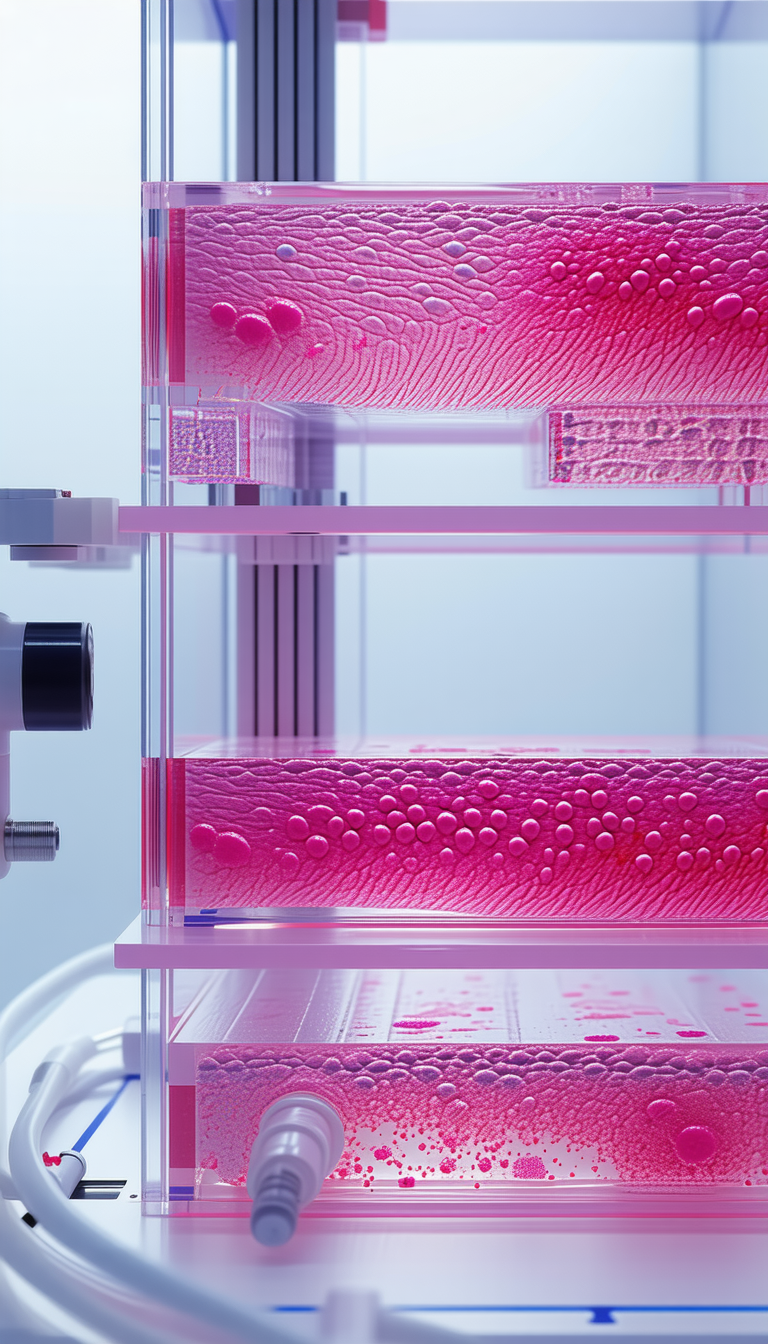 A Pink Substance, Possibly A Gel Or A Liquid, Placed In A Glass Container