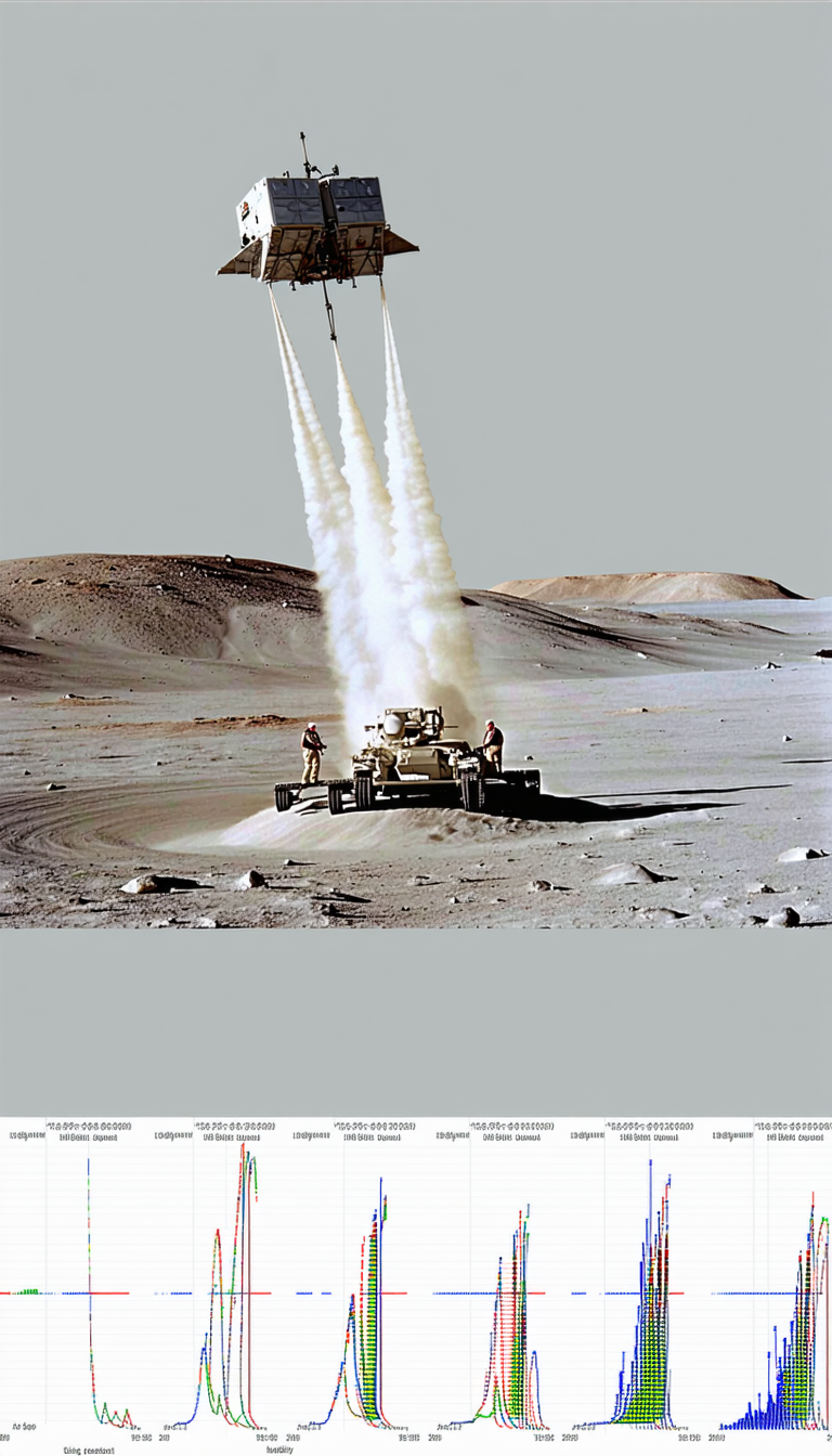 A Military Tank Is Parked In A Desert Area, With Two Missiles Flying In The Air Above It