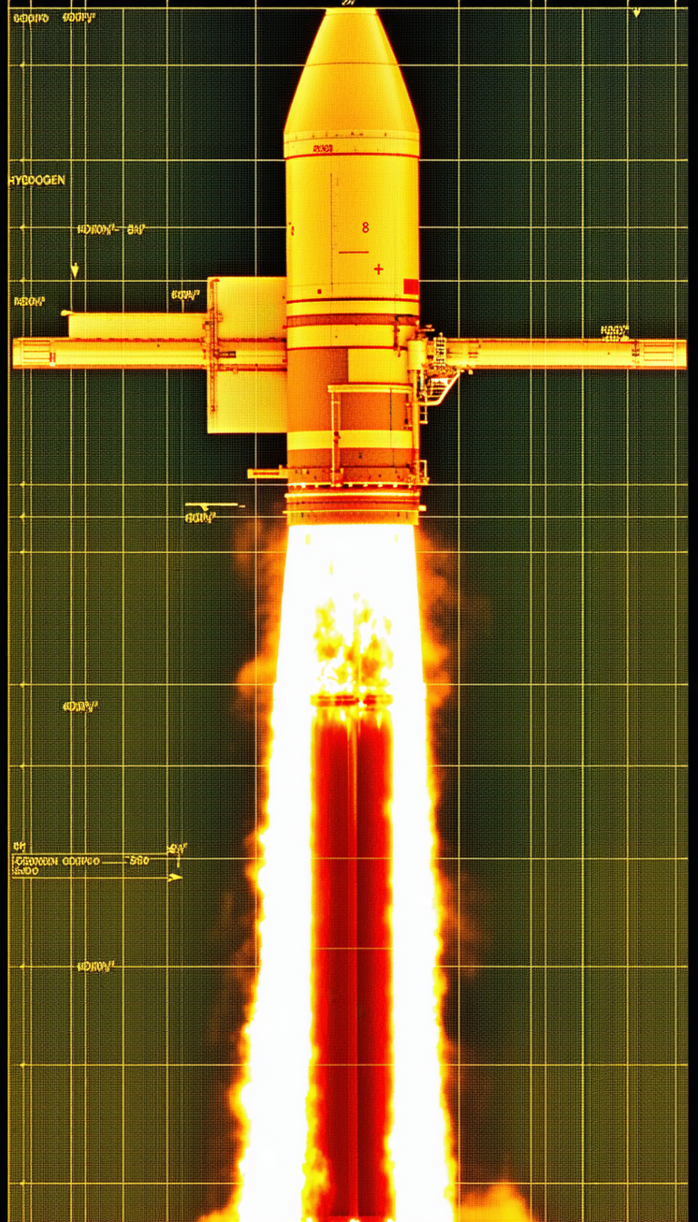 A Rocket Is Shown In The Image, With Its Engine On Fire