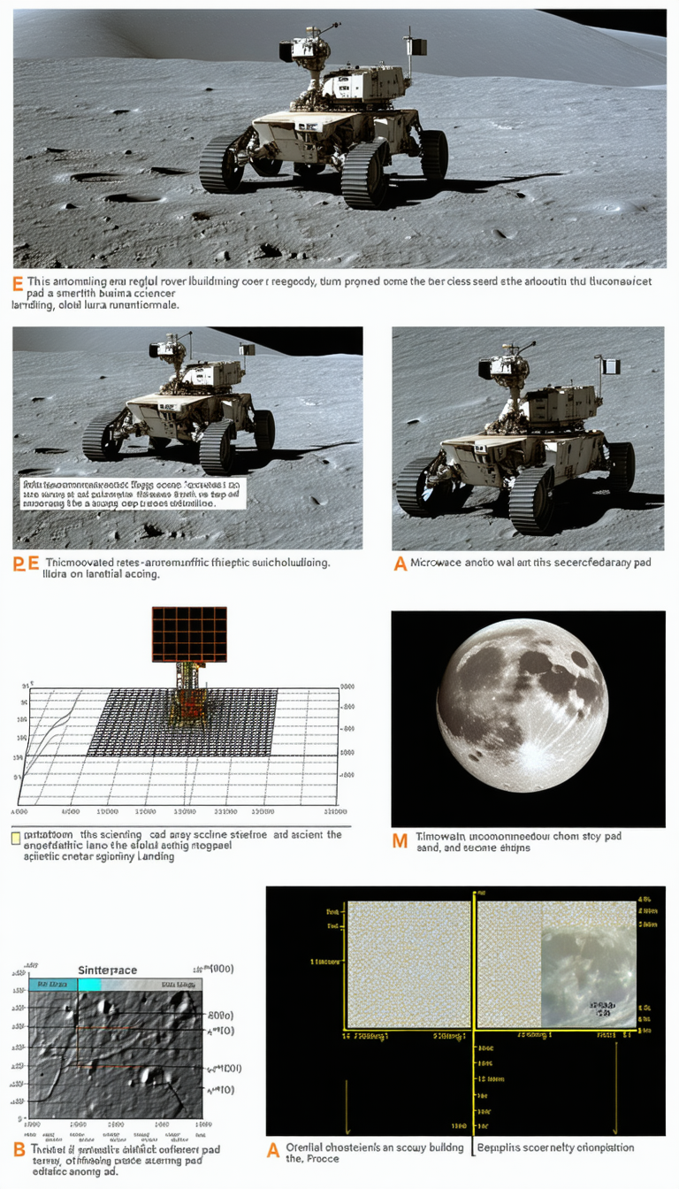 The Image Is A Collection Of Photographs And Diagrams Related To The Moon And Space Exploration