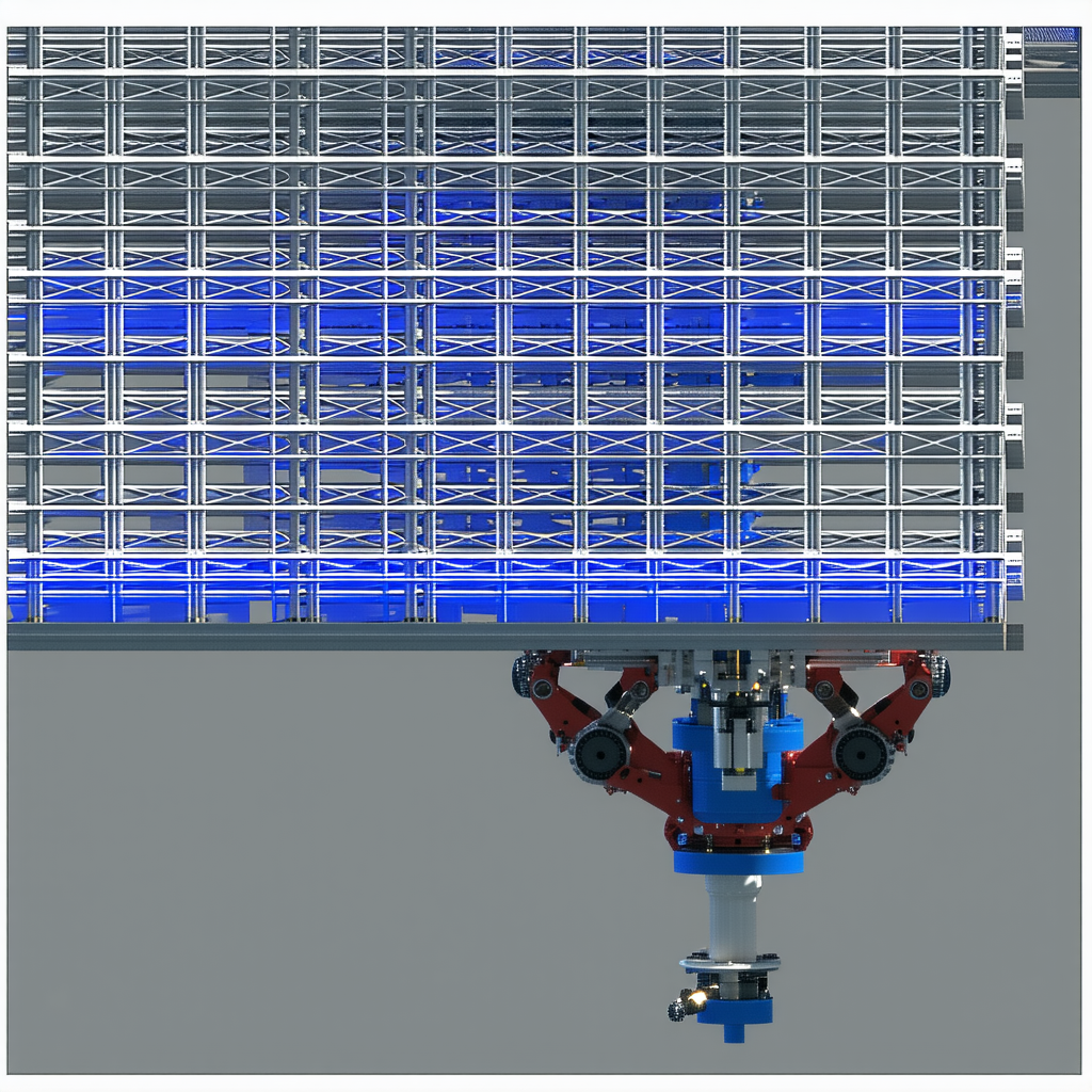 A Large Metal Structure With A Blue Glow