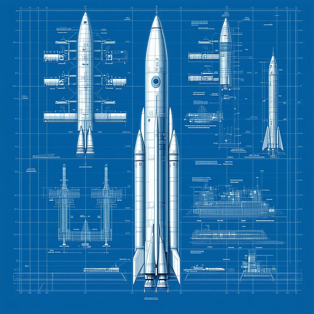 A Blue Illustration Of A Space Shuttle Is Shown In A Diagram