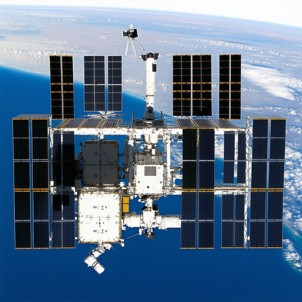 A Space Station Floating In The Sky