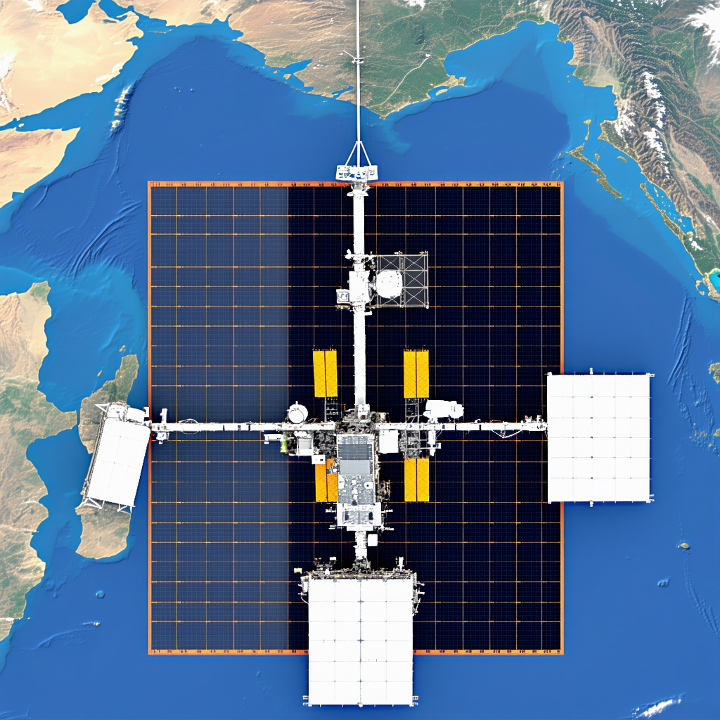 A Large Satellite In The Middle Of The Ocean