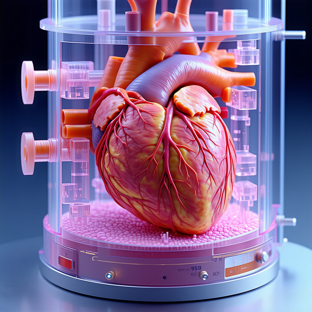 A Pink Heart Is Displayed In A Clear Plastic Container, Showcasing Its Intricate Structure