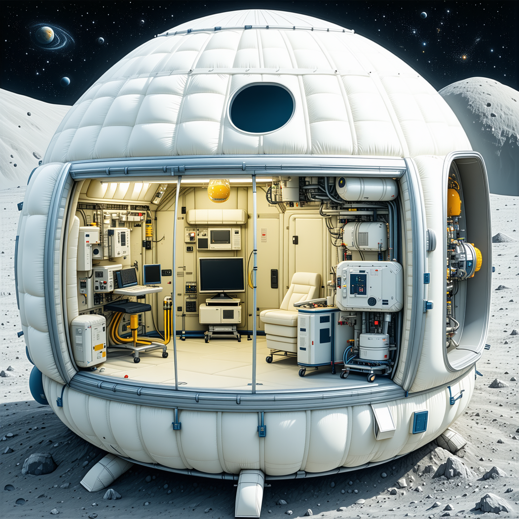 A White, Dome-shaped Spacecraft With A Large Window On The Side