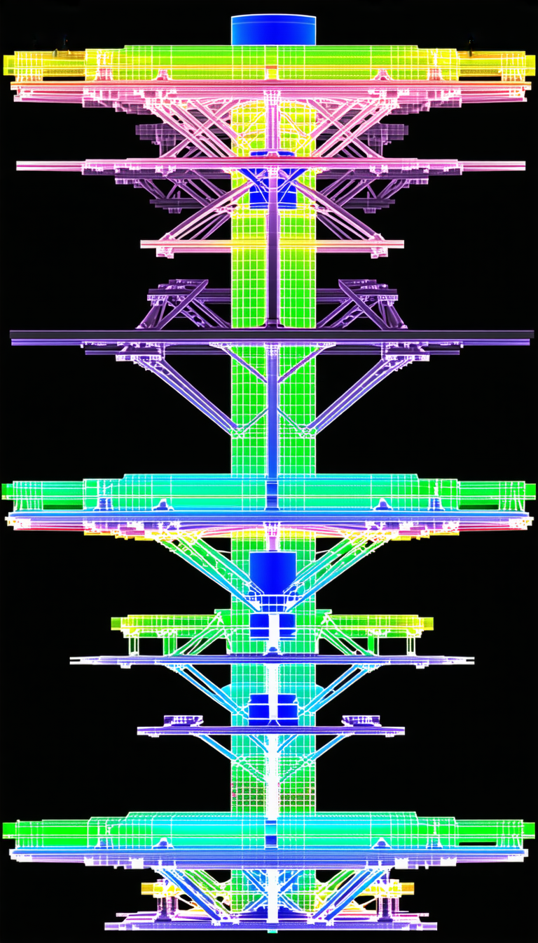 The Image Is A Black And White Photo Of A Large Structure, Possibly A Building Or A Tower
